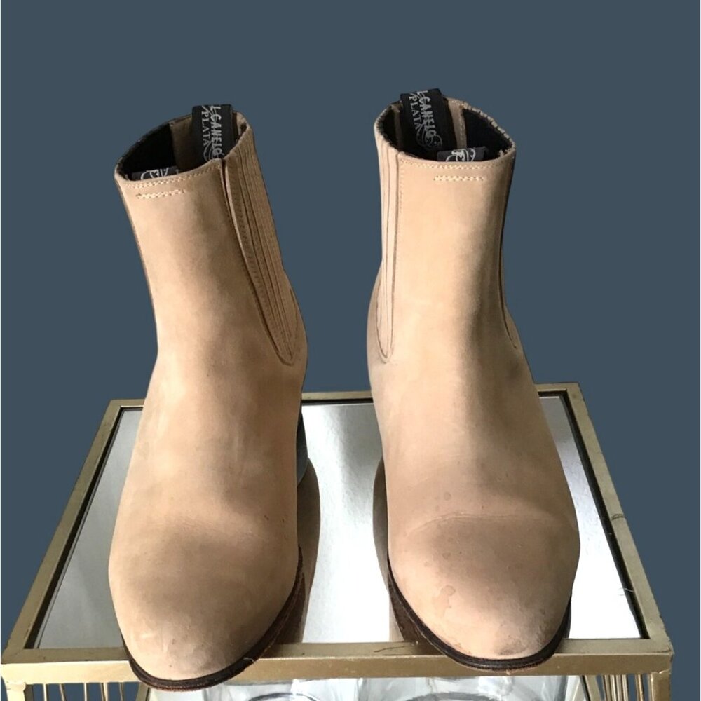 El Canelo Plata Handmade suede Beige Ankle Boots for Men Size 10